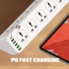 ype C USB Port | 10 Power Strip with 32w PD QC USB C Fast Charging Port | Multi Port Extension with Slope Design and USB Charging - Image 9